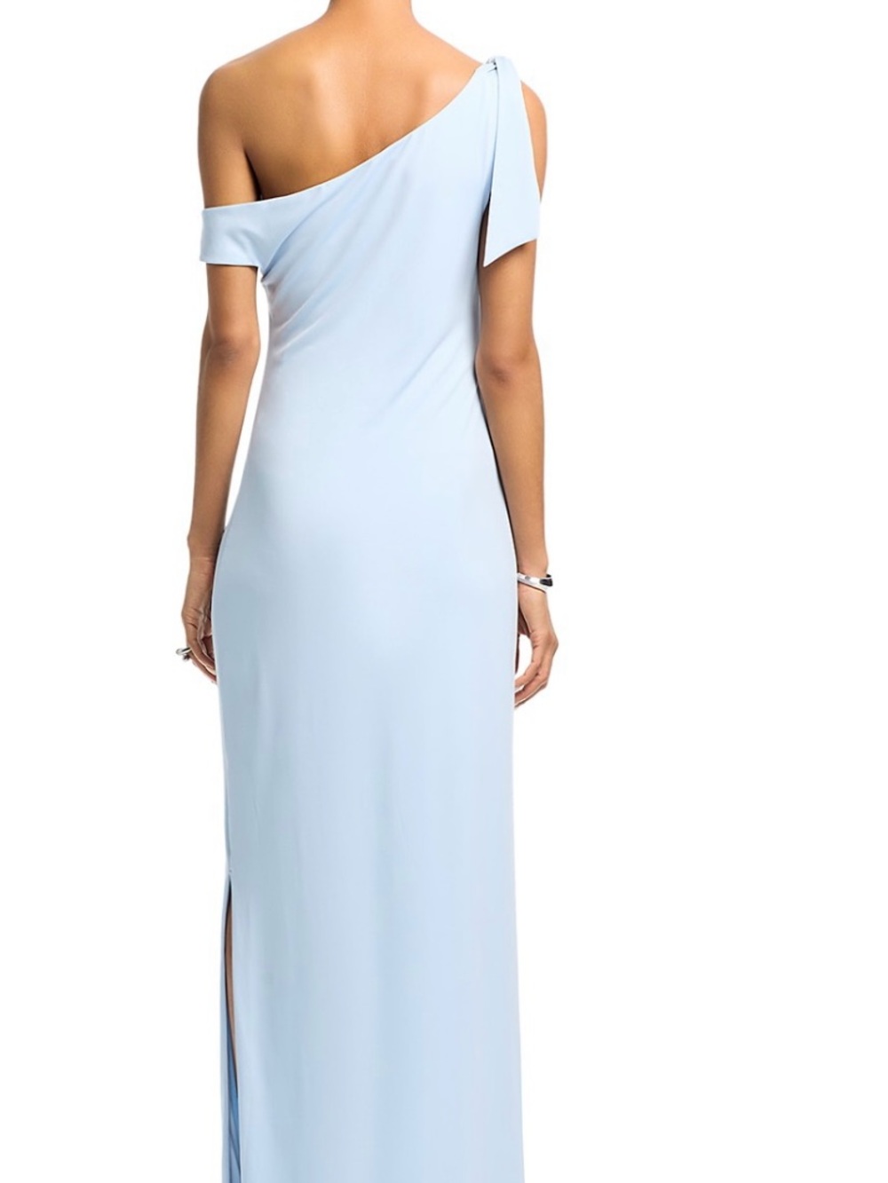 Wayf Say Less Ruched One-Shoulder Light Blue Maxi Dress - Picture 2 of 7